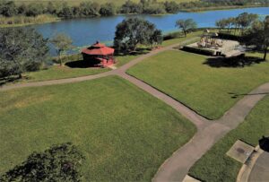 Waterside Village gazebo at The Lakes 55+ community in Pinellas Park Florida featuring scenic outdoor gathering space