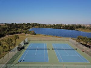 Waterside Village tennis and pickleball courts in The Lakes community of Pinellas Park Florida